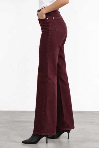 Fidelity Denim Katie Wide Leg in Bordeaux