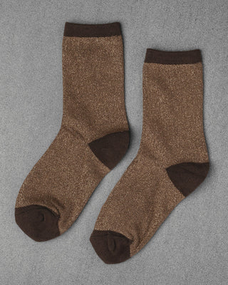 Unified Glitter Socks in Walnut