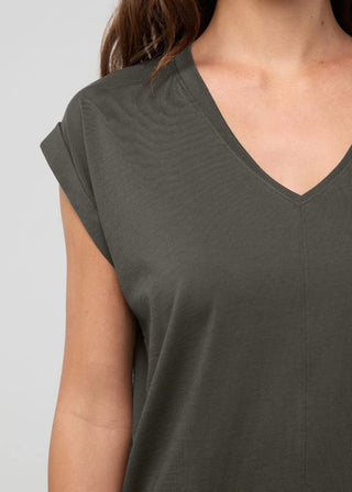 Duer Pima Cotton Evergreen V-Neck Dolman Tee