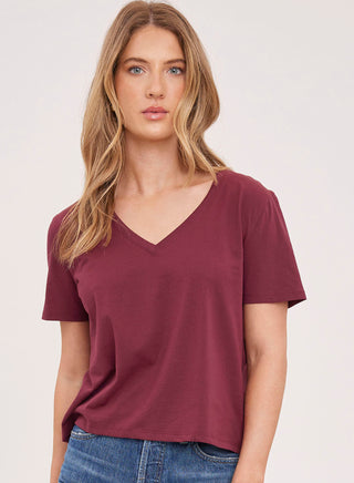 Gentle Fawn Lucy V-Neck T-Shirt in Fig