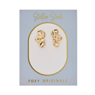 Foxy Originals Rosette Stud Earrings (Gold or Silver)