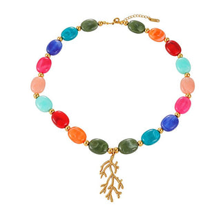 Coral Glass Bead Necklaces
