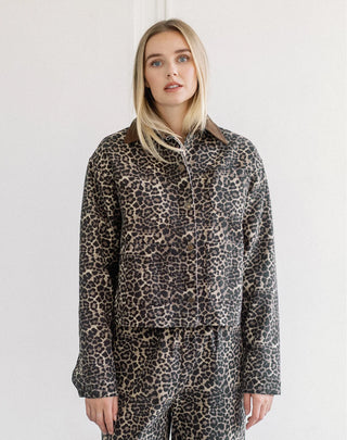 Brunette The Label Leopard Barn Jacket