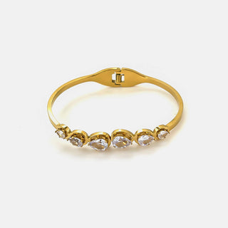 Lady June Hinged Stone Bangle