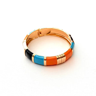 Orange Mix Enamel Hinged Cuff