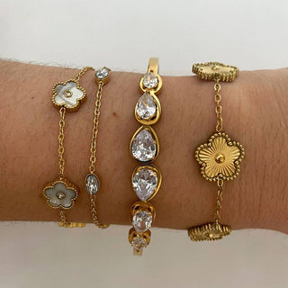 Lady June Hinged Stone Bangle