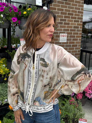 Take me to Italy Cream Scenic Bomber