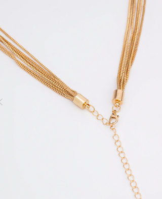 Hoopla Style Gold Chain Tie Necklace