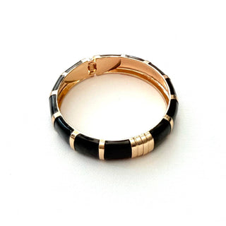 Black Enamel Hinged Cuff