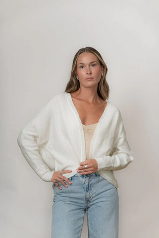 Echo Verde Easy Cardi in White