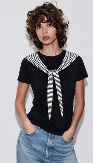 Anaz French Girl Scarf Tee