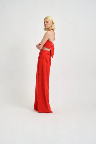 Eliza Faulkner Romy Red Linen Pant