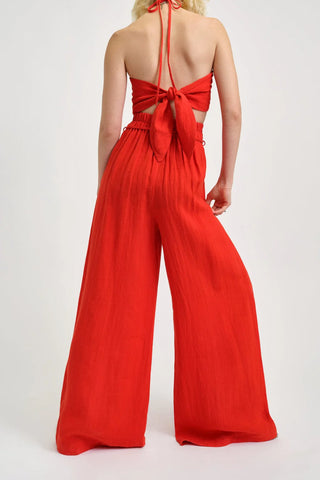 Eliza Faulkner Romy Red Linen Pant