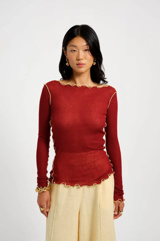 Eliza Faulkner Jess Top in Raspberry Jam