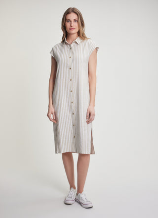 FIG Kelly Shirt Dress in White Pepper