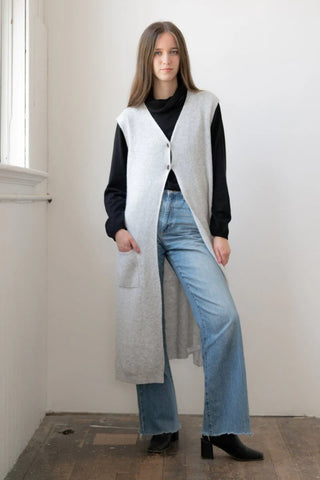 Echo Verde Duster Vest in Cloud White