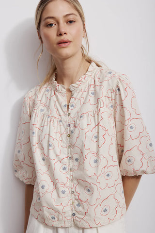 Melissa Nepton Maggie Poppy Print Top