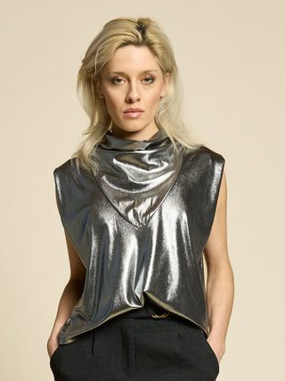 Chlo by Cokluch Mojo Top in Metallic Silver