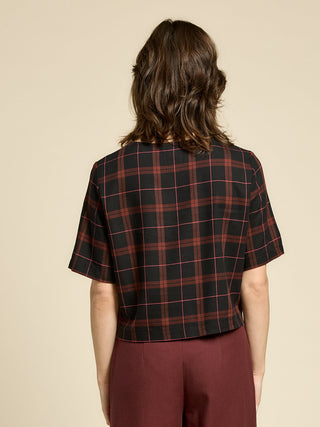 Chlo by Cokluch Soul Love Top in Burgundy Plaid