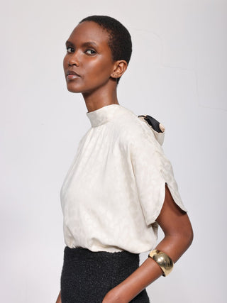 Lele de Baltzac Sistina Top in Cream Leopard