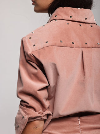 Lele de Baltzac Bonnie Studded Shirt in Blush