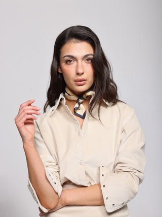 Lele de Baltzac Bonnie Studded Shirt in Bone
