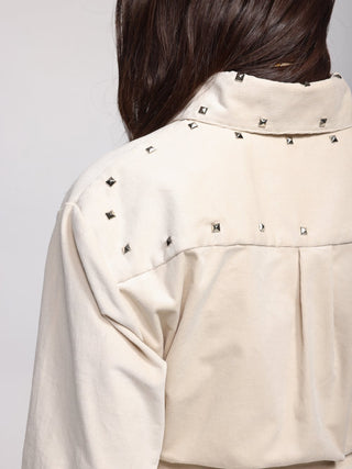 Lele de Baltzac Bonnie Studded Shirt in Bone