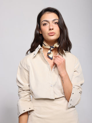 Lele de Baltzac Bonnie Studded Shirt in Bone