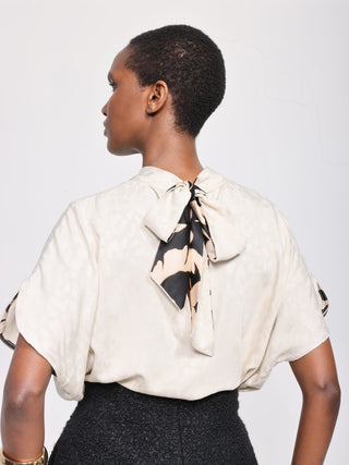 Lele de Baltzac Sistina Top in Cream Leopard