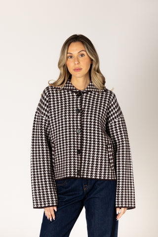 Lyla + Luxe Jonah Houndstooth Short Coat