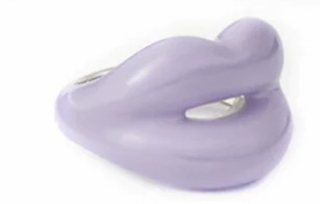 Pucker Up Lavender Enamel Ring